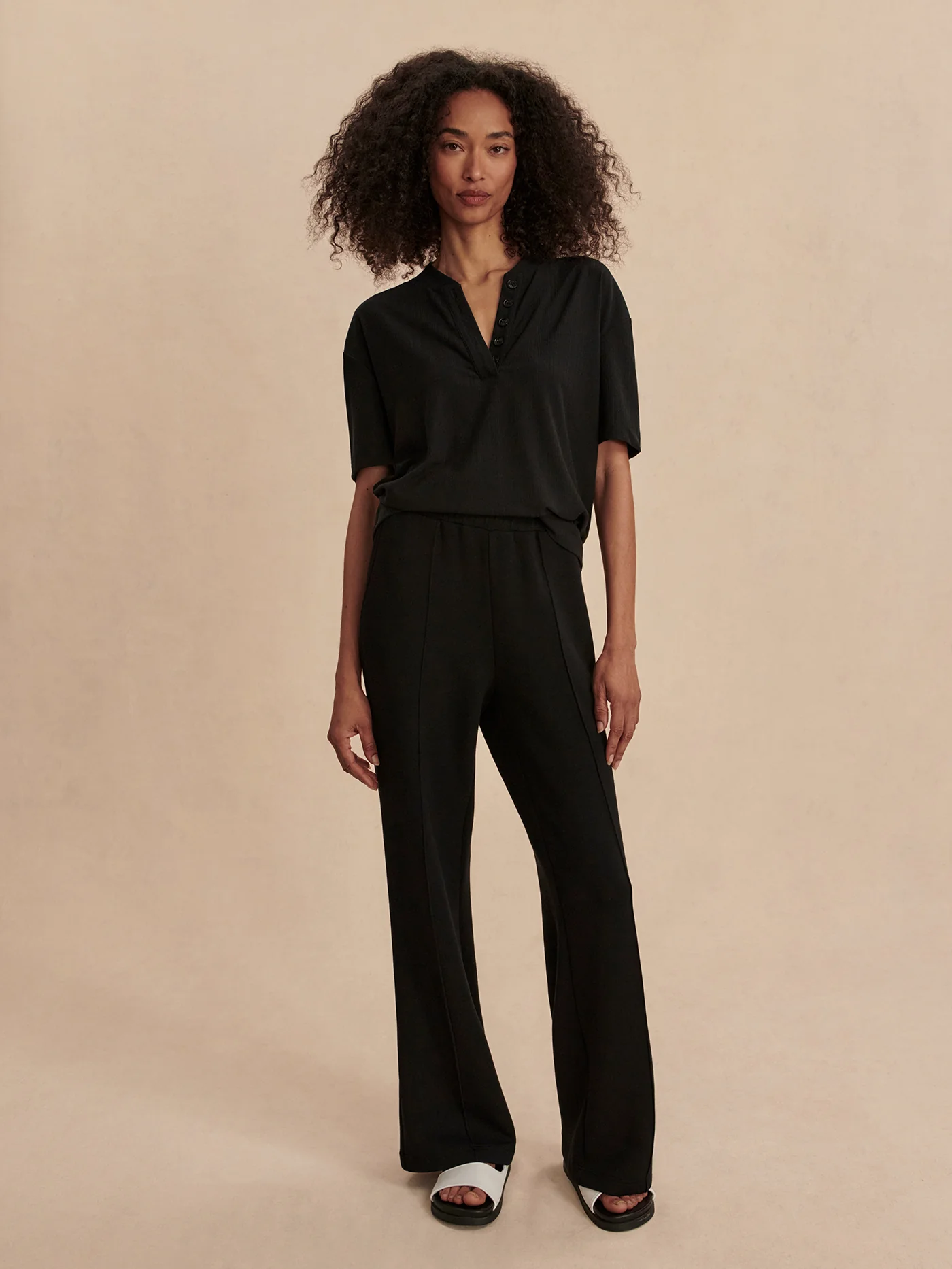 Kasey Mock Placket Rib Tee - Image 10