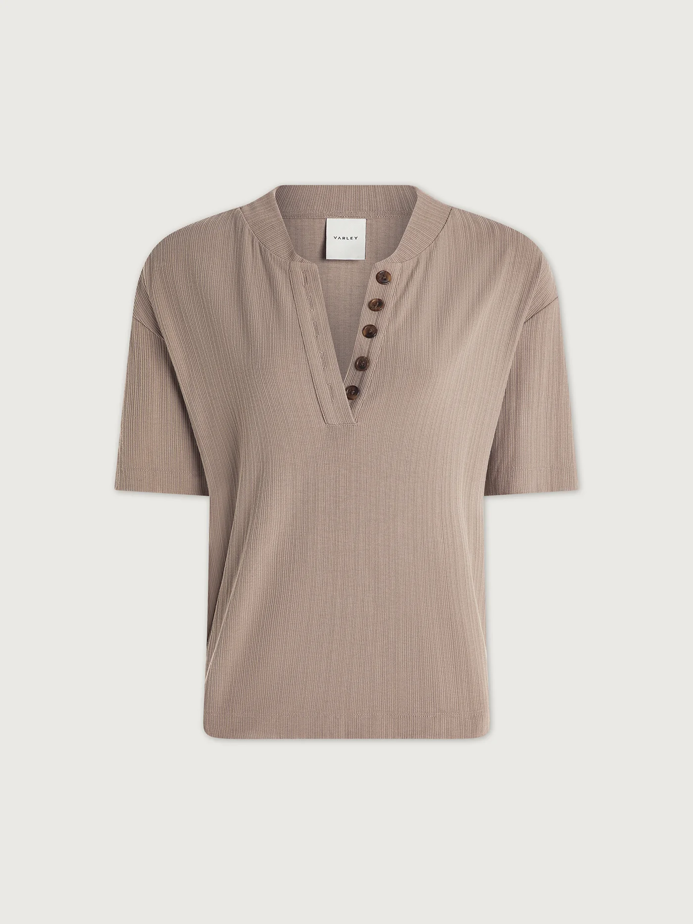 Kasey Mock Placket Rib Tee - Image 4