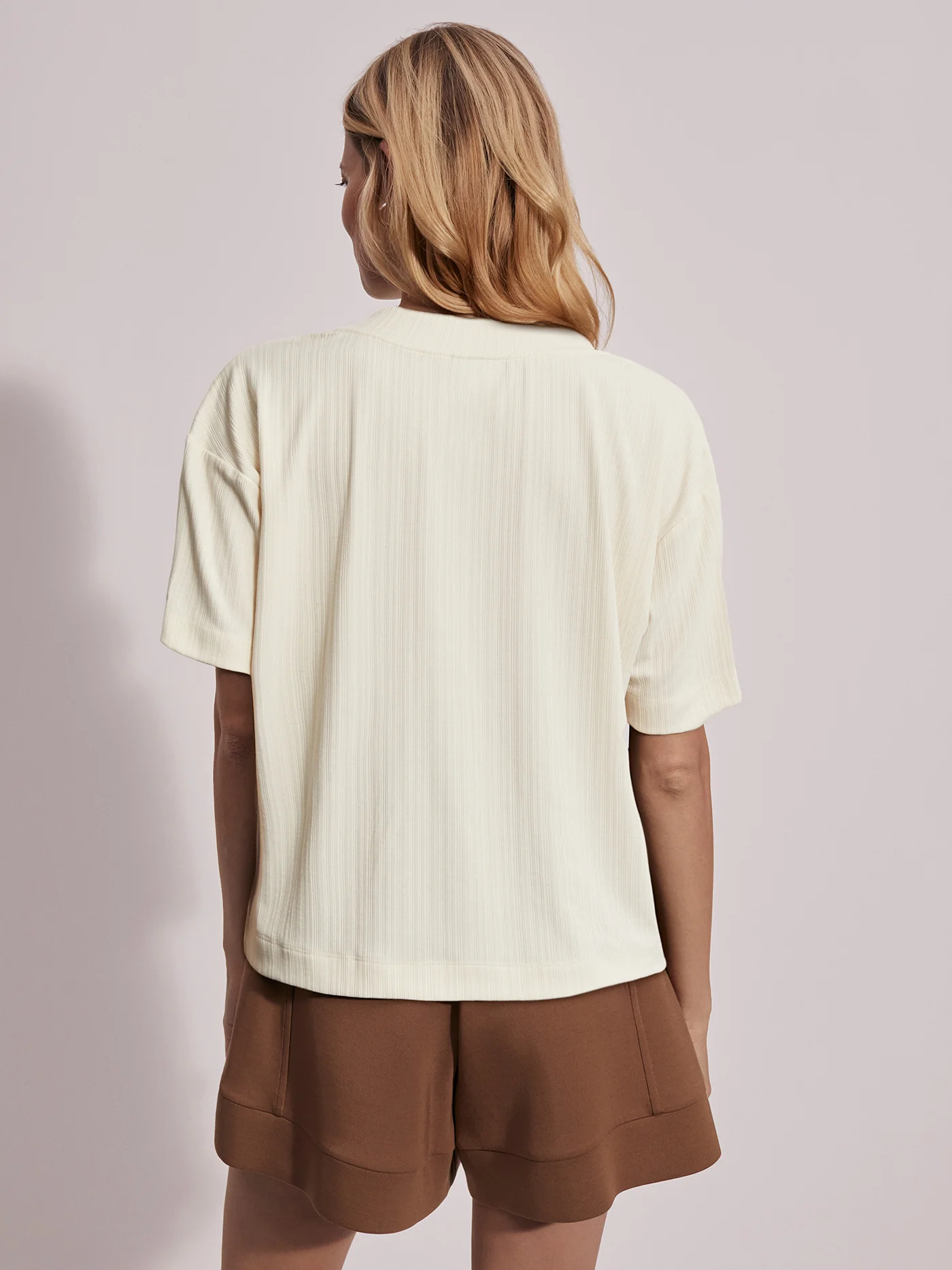 Kasey Mock Placket Rib Tee - Image 7